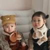 ins autumn and winter children's scarves: Cute and adorable pet cartoon babies, warm and thick, imitation rabbit plush boys' and girls' scarves details Picture